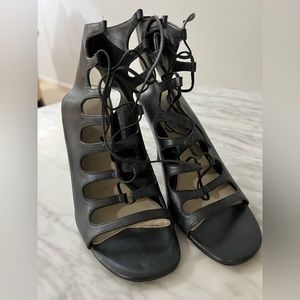 Via Spiga Lace Up High Heel Boots Size 6